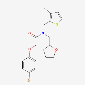 2-(4-bromophenoxy)-N-[(3-methylthiophen-2-yl)methyl]-N-(tetrahydrofuran-2-ylmethyl)acetamide