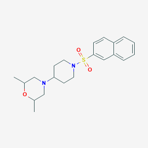 molecular formula C21H28N2O3S B1212468 2,6-dimethyl-4-[1-(2-naphthylsulfonyl)-4-piperidyl]morpholine 