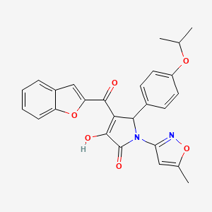 (4E)-4-[1-benzofuran-2-yl(hydroxy)methylidene]-1-(5-methyl-1,2-oxazol-3-yl)-5-[4-(propan-2-yloxy)phenyl]pyrrolidine-2,3-dione