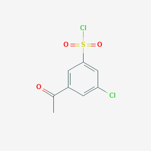 molecular formula C8H6Cl2O3S B12124724 3-Acetyl-5-chlorobenzene-1-sulfonyl chloride 