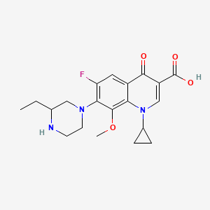 molecular formula C20H24FN3O4 B1212475 1-Cyclopropyl-7-(3-ethylpiperazin-1-yl)-6-fluoro-8-methoxy-4-oxo-quinoline-3-carboxylic acid 