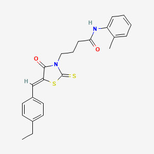 4-[(5Z)-5-(4-ethylbenzylidene)-4-oxo-2-thioxo-1,3-thiazolidin-3-yl]-N-(2-methylphenyl)butanamide