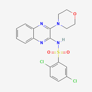 molecular formula C18H16Cl2N4O3S B12124823 2,5-dichloro-N-[3-(morpholin-4-yl)quinoxalin-2-yl]benzene-1-sulfonamide 