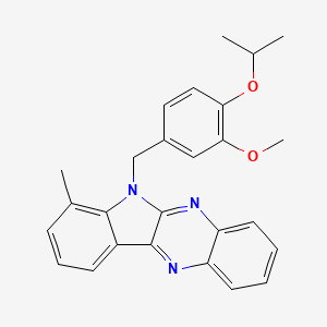 molecular formula C26H25N3O2 B12124868 6-[3-methoxy-4-(propan-2-yloxy)benzyl]-7-methyl-6H-indolo[2,3-b]quinoxaline 