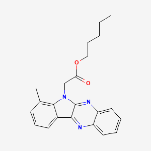 molecular formula C22H23N3O2 B12124905 Pentyl 2-(4-methylindolo[2,3-b]quinoxalin-5-yl)acetate 