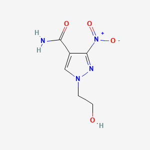 molecular formula C6H8N4O4 B1212493 1-(2-Hydroxyethyl)-3-nitro-4-pyrazolecarboxamide CAS No. 39205-83-9