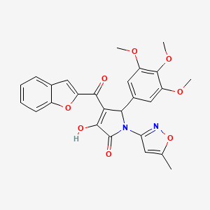 (4E)-4-[1-benzofuran-2-yl(hydroxy)methylidene]-1-(5-methyl-1,2-oxazol-3-yl)-5-(3,4,5-trimethoxyphenyl)pyrrolidine-2,3-dione