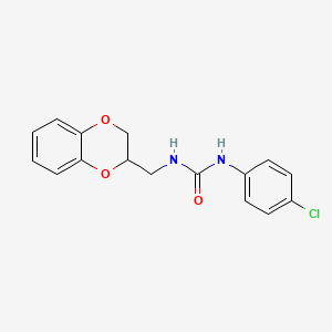 molecular formula C16H15ClN2O3 B12124945 Urea, N-(4-chlorophenyl)-N'-[(2,3-dihydro-1,4-benzodioxin-2-yl)methyl]- CAS No. 356576-21-1