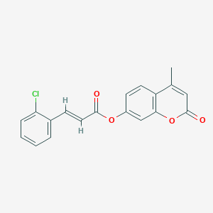 4-methyl-2-oxochromen-7-yl (2E)-3-(2-chlorophenyl)prop-2-enoate