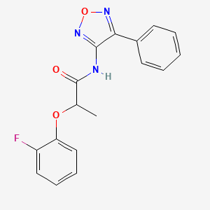 molecular formula C17H14FN3O3 B12125088 2-(2-fluorophenoxy)-N-(4-phenyl-1,2,5-oxadiazol-3-yl)propanamide 