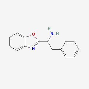 molecular formula C15H14N2O B12125109 1-(1,3-Benzoxazol-2-yl)-2-phenylethan-1-amine 