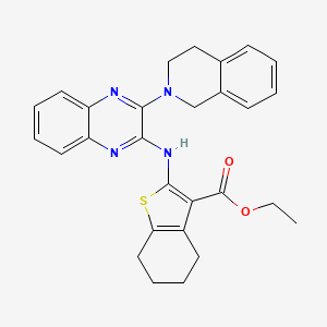 Ethyl 2-{[3-(1,2,3,4-tetrahydroisoquinolin-2-yl)quinoxalin-2-yl]amino}-4,5,6,7-tetrahydro-1-benzothiophene-3-carboxylate