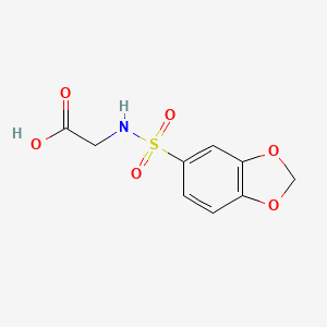 molecular formula C9H9NO6S B12125127 Glycine, N-(1,3-benzodioxol-5-ylsulfonyl)- CAS No. 893724-16-8