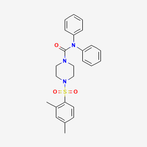 4-((2,4-dimethylphenyl)sulfonyl)-N,N-diphenylpiperazine-1-carboxamide