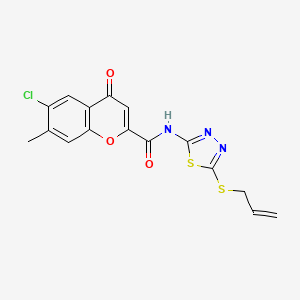 6-chloro-7-methyl-4-oxo-N-[(2Z)-5-(prop-2-en-1-ylsulfanyl)-1,3,4-thiadiazol-2(3H)-ylidene]-4H-chromene-2-carboxamide