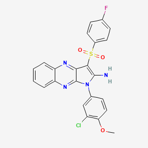 1-(3-chloro-4-methoxyphenyl)-3-((4-fluorophenyl)sulfonyl)-1H-pyrrolo[2,3-b]quinoxalin-2-amine