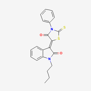 (3Z)-1-butyl-3-(4-oxo-3-phenyl-2-thioxo-1,3-thiazolidin-5-ylidene)-1,3-dihydro-2H-indol-2-one