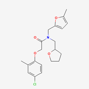 molecular formula C20H24ClNO4 B12125237 2-(4-chloro-2-methylphenoxy)-N-[(5-methylfuran-2-yl)methyl]-N-(tetrahydrofuran-2-ylmethyl)acetamide 