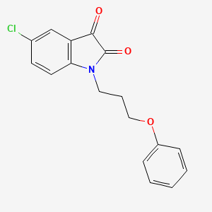 molecular formula C17H14ClNO3 B12125240 5-chloro-1-(3-phenoxypropyl)-2,3-dihydro-1H-indole-2,3-dione 