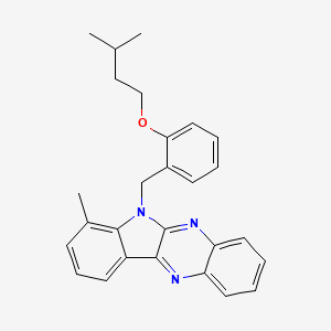 molecular formula C27H27N3O B12125254 7-methyl-6-[2-(3-methylbutoxy)benzyl]-6H-indolo[2,3-b]quinoxaline 