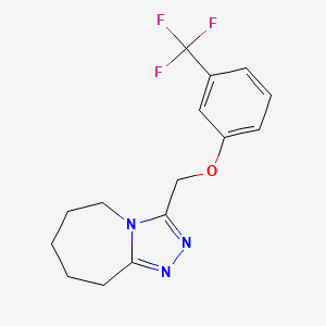 molecular formula C15H16F3N3O B12125258 3-{[3-(trifluoromethyl)phenoxy]methyl}-5H,6H,7H,8H,9H-[1,2,4]triazolo[4,3-a]azepine 