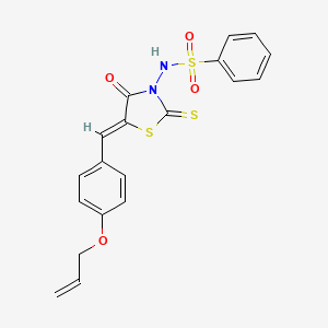 N-[(5Z)-4-oxo-5-[(4-prop-2-enoxyphenyl)methylidene]-2-sulfanylidene-1,3-thiazolidin-3-yl]benzenesulfonamide