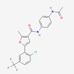 5-[2-chloro-5-(trifluoromethyl)phenyl]-N-(4-acetamidophenyl)-2-methylfuran-3-carboxamide