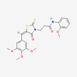 N-(2-methoxyphenyl)-3-[(5E)-4-oxo-2-thioxo-5-(3,4,5-trimethoxybenzylidene)-1,3-thiazolidin-3-yl]propanamide