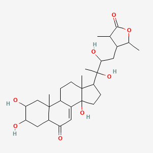molecular formula C29H44O8 B1212551 4-[2,3-dihydroxy-3-(2,3,14-trihydroxy-10,13-dimethyl-6-oxo-2,3,4,5,9,11,12,15,16,17-decahydro-1H-cyclopenta[a]phenanthren-17-yl)butyl]-3,5-dimethyloxolan-2-one 