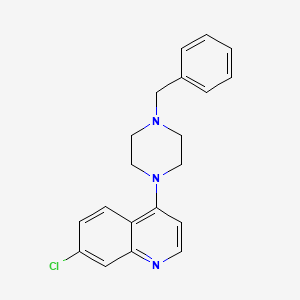 molecular formula C20H20ClN3 B12125514 Quinoline, 7-chloro-4-[4-(phenylmethyl)-1-piperazinyl]- CAS No. 104668-07-7