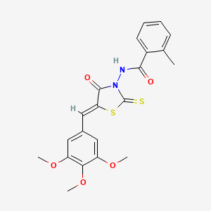 2-methyl-N-[(5Z)-4-oxo-2-thioxo-5-(3,4,5-trimethoxybenzylidene)-1,3-thiazolidin-3-yl]benzamide