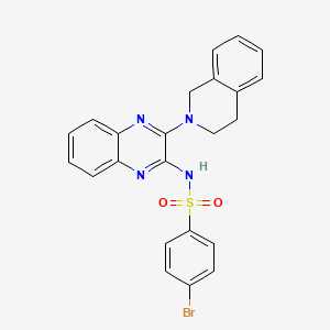 molecular formula C23H19BrN4O2S B12125613 4-bromo-N-[3-(3,4-dihydroisoquinolin-2(1H)-yl)quinoxalin-2-yl]benzenesulfonamide 