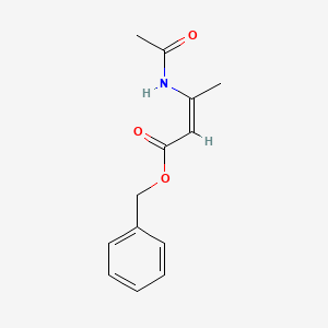 molecular formula C13H15NO3 B12125656 2-Butenoic acid, 3-(acetylamino)-, phenylmethyl ester, (2Z)- 