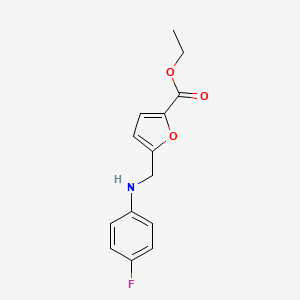 2-Furancarboxylic acid, 5-[[(4-fluorophenyl)amino]methyl]-, ethyl ester