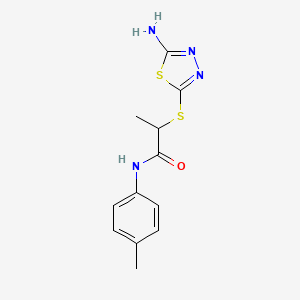 2-[(5-amino-1,3,4-thiadiazol-2-yl)sulfanyl]-N-(4-methylphenyl)propanamide