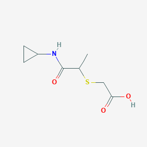 molecular formula C8H13NO3S B12125734 2-{[1-(Cyclopropylcarbamoyl)ethyl]sulfanyl}acetic acid 