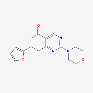 molecular formula C16H17N3O3 B12125768 7-(2-Furyl)-2-morpholin-4-yl-6,7,8-trihydroquinazolin-5-one 