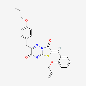 (2Z)-2-[2-(prop-2-en-1-yloxy)benzylidene]-6-(4-propoxybenzyl)-7H-[1,3]thiazolo[3,2-b][1,2,4]triazine-3,7(2H)-dione