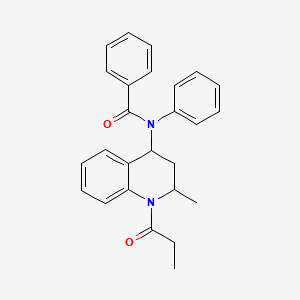 molecular formula C26H26N2O2 B12125790 N-(2-methyl-1-propanoyl-1,2,3,4-tetrahydroquinolin-4-yl)-N-phenylbenzamide 