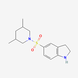 molecular formula C15H22N2O2S B12125944 5-(3,5-Dimethyl-piperidine-1-sulfonyl)-2,3-dihydro-1h-indole 