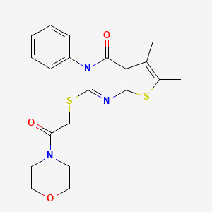 5,6-dimethyl-2-{[2-(morpholin-4-yl)-2-oxoethyl]sulfanyl}-3-phenyl-3H,4H-thieno[2,3-d]pyrimidin-4-one