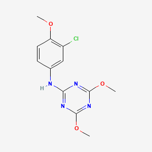 molecular formula C12H13ClN4O3 B1212605 N-(3-chloro-4-methoxyphenyl)-4,6-dimethoxy-1,3,5-triazin-2-amine 