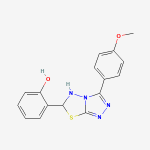 2-[3-(4-Methoxyphenyl)-5,6-dihydro-[1,2,4]triazolo[3,4-b][1,3,4]thiadiazol-6-yl]phenol