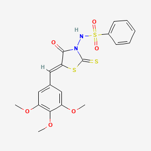 N-[(5Z)-4-oxo-2-thioxo-5-(3,4,5-trimethoxybenzylidene)-1,3-thiazolidin-3-yl]benzenesulfonamide