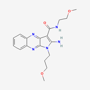 molecular formula C18H23N5O3 B12126149 2-amino-N-(2-methoxyethyl)-1-(3-methoxypropyl)-1H-pyrrolo[2,3-b]quinoxaline-3-carboxamide 