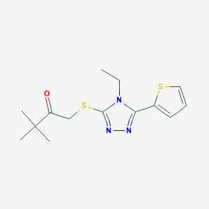 1-{[4-ethyl-5-(thiophen-2-yl)-4H-1,2,4-triazol-3-yl]sulfanyl}-3,3-dimethylbutan-2-one