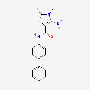 molecular formula C17H15N3OS2 B12126237 4-amino-3-methyl-N-(4-phenylphenyl)-2-sulfanylidene-1,3-thiazole-5-carboxamide CAS No. 862208-36-4