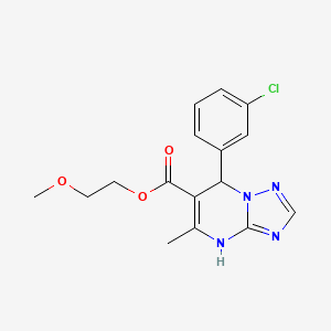 molecular formula C16H17ClN4O3 B12126276 2-Methoxyethyl 7-(3-chlorophenyl)-5-methyl-4,7-dihydro[1,2,4]triazolo[1,5-a]pyrimidine-6-carboxylate 