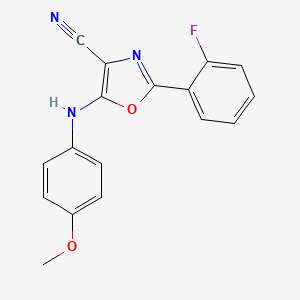 2-(2-Fluorophenyl)-5-(4-methoxyanilino)-4-oxazolecarbonitrile