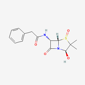 molecular formula C15H18N2O4S B1212634 2,2-Dimethyl-6beta-phenylacetamidopenam-3alpha-ol S-oxide CAS No. 41536-84-9